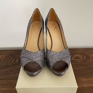 Kate Spade High Heel Billie Shoes Women’s size 7.5 Wedding Glitter Heels Italy